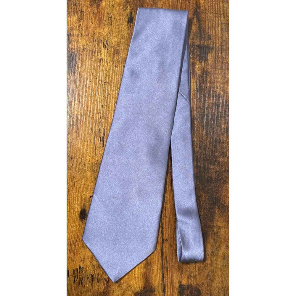 Jeffrey Banks Men's Solid Sky Blue Handmade 100% Silk Necktie 1990s VTG